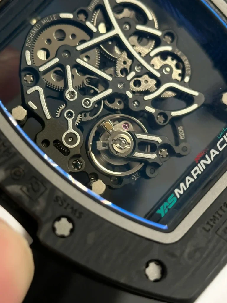 Super Clone Richard Mille RM 55 Richard Mille Asia Manual Winding Bubba Watson Carbon — side profile