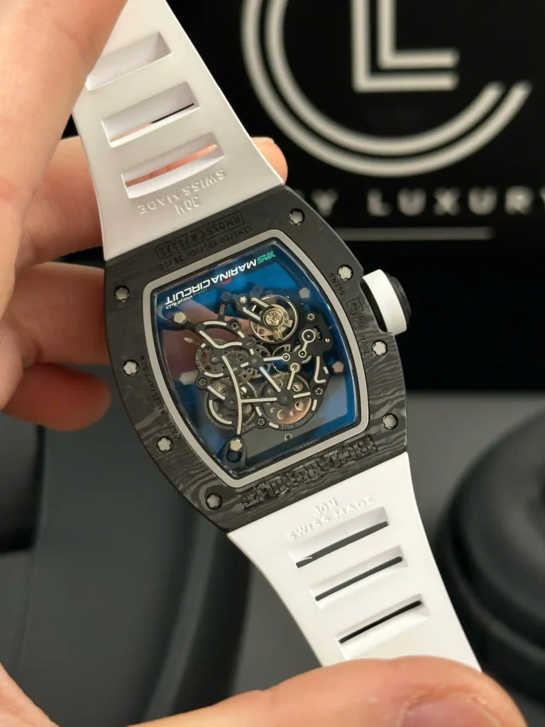 Super Clone Richard Mille RM 55 Richard Mille Asia Manual Winding Bubba Watson Carbon — movement / caseback view
