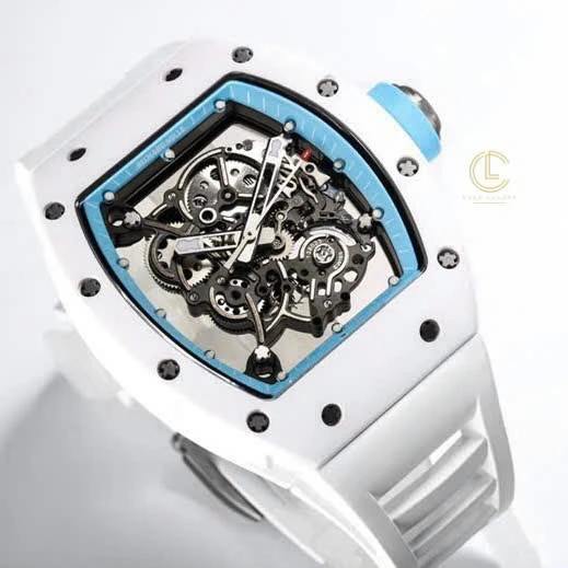 Super Clone Richard Mille RM 55 Richard Mille BLUE 42mm Ceramic — dial close-up