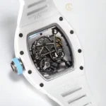 Super Clone Richard Mille RM 55 Richard Mille BLUE 42mm Ceramic — on leather display