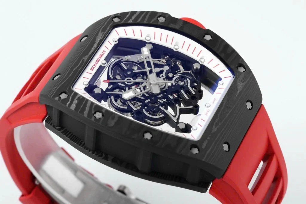 Super Clone Richard Mille RM 55 Richard Mille DARK-NTPT 42mm Carbon Tinh Chỉnh — bracelet detail