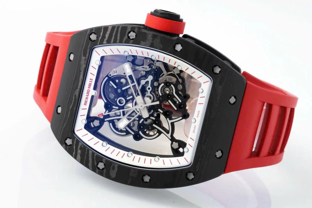 Super Clone Richard Mille RM 55 Richard Mille DARK-NTPT 42mm Carbon Tinh Chỉnh — side profile