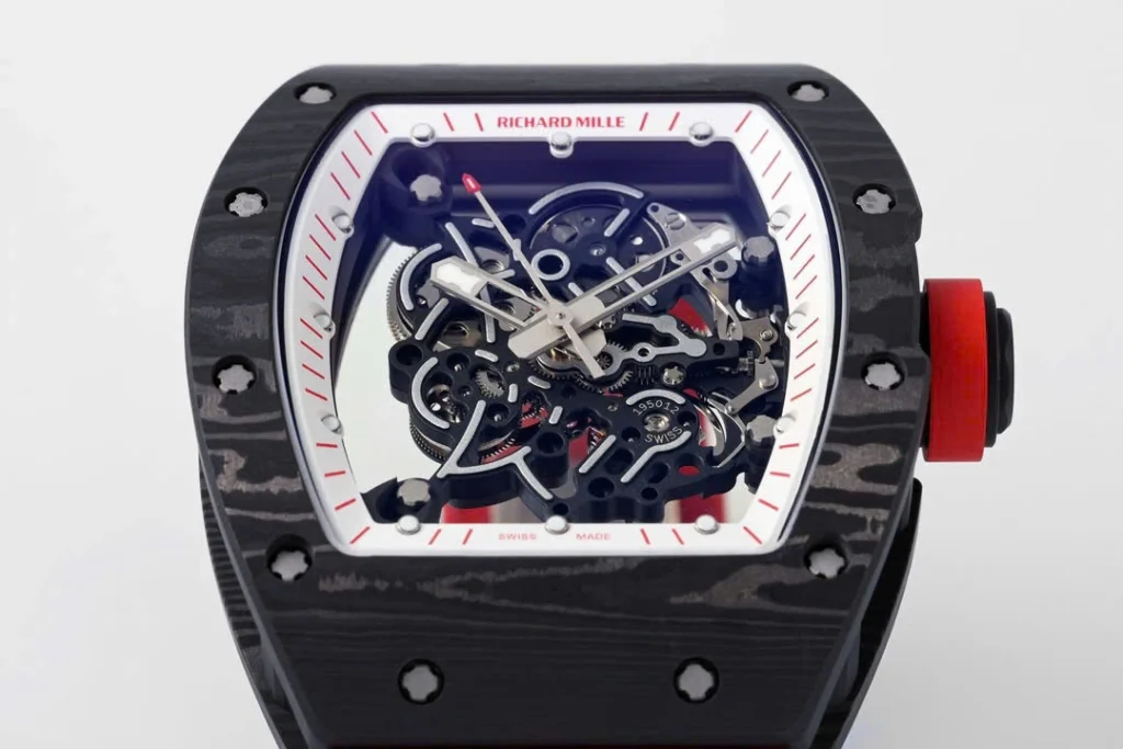 Super Clone Richard Mille RM 55 Richard Mille DARK-NTPT 42mm Carbon Tinh Chỉnh — clasp and links
