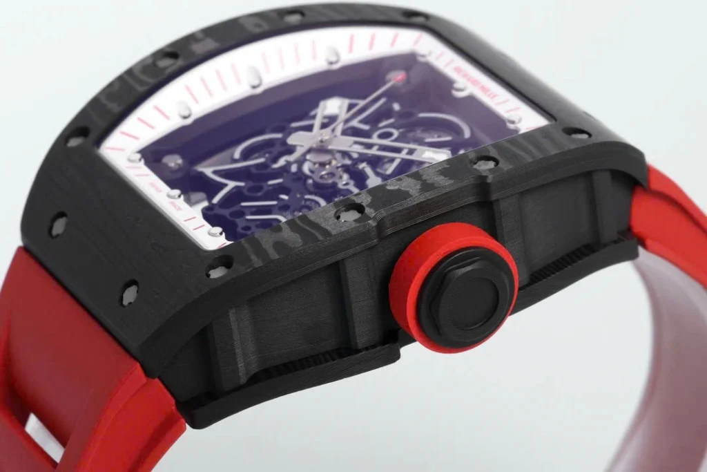 Super Clone Richard Mille RM 55 Richard Mille DARK-NTPT 42mm Carbon Tinh Chỉnh — on leather display