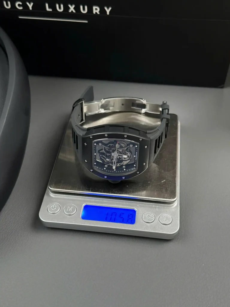 Super Clone Richard Mille RM 55 Richard Mille Manual Winding Bubba Watson 42mm Black — dial close-up