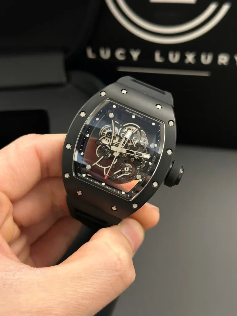 Super Clone Richard Mille RM 55 Richard Mille Manual Winding Bubba Watson 42mm Black — bracelet detail