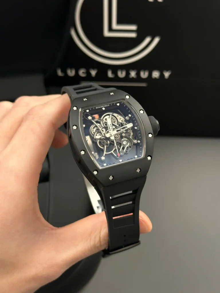 Super Clone Richard Mille RM 55 Richard Mille Manual Winding Bubba Watson 42mm Black — side profile