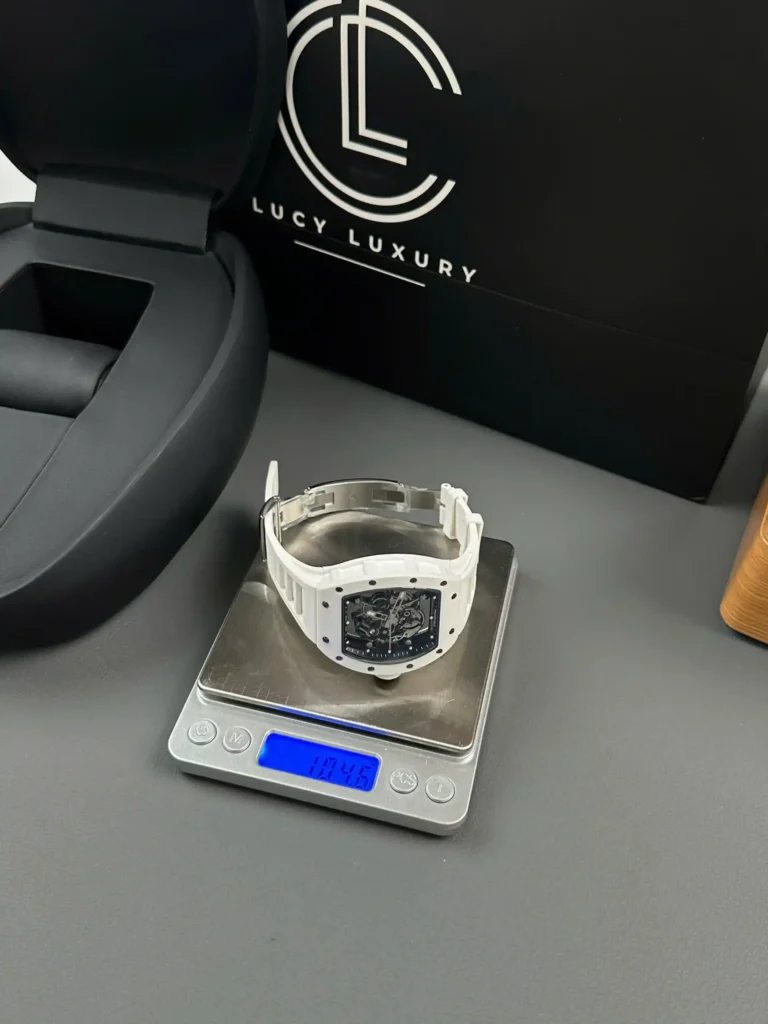 Super Clone Richard Mille RM 55 Richard Mille Manual Winding Bubba Watson 42mm White — dial close-up