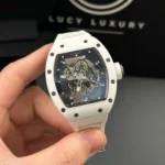Super Clone Richard Mille RM 55 Richard Mille Manual Winding Bubba Watson 42mm White — case and bezel