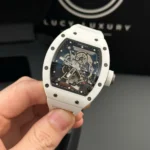 Super Clone Richard Mille RM 55 Richard Mille Manual Winding Bubba Watson 42mm White — bracelet detail