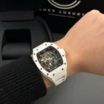 Super Clone Richard Mille RM 55 Richard Mille Manual Winding Bubba Watson 42mm White — side profile