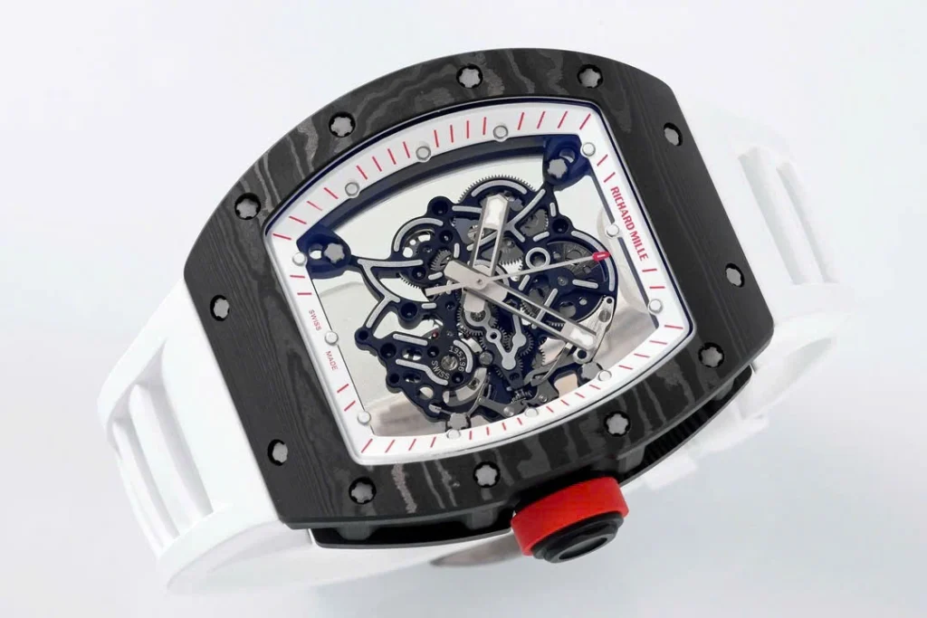 Super Clone Richard Mille RM 55 Richard Mille White 42mm Carbon Modify — side profile