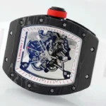 Super Clone Richard Mille RM 55 Richard Mille White 42mm Carbon Modify — clasp and links