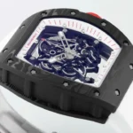 Super Clone Richard Mille RM 55 Richard Mille White 42mm Carbon Modify — on leather display