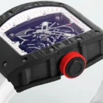 Super Clone Richard Mille RM 55 Richard Mille White 42mm Carbon Modify — movement / caseback view