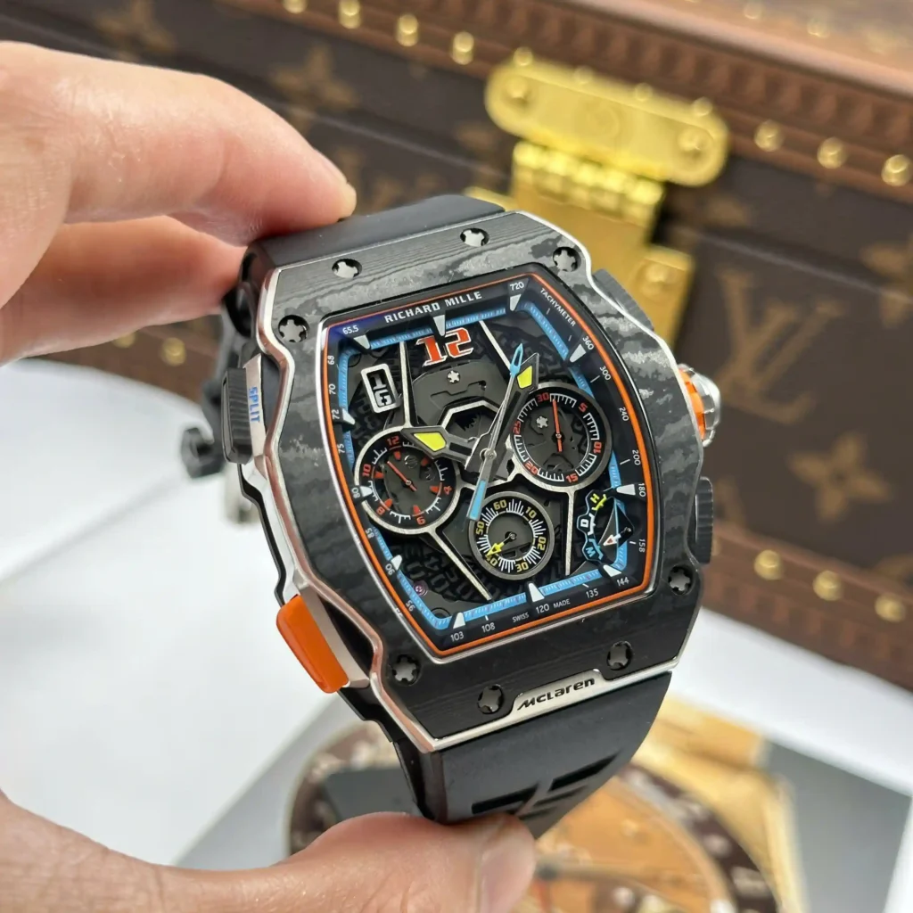 Super Clone Richard Mille RM 65-01 Richard Mille McLaren W1 Split-Seconds Chronograph McLaren W1 — case and bezel