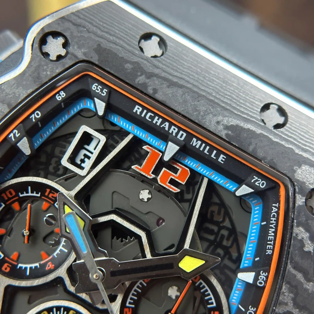 Super Clone Richard Mille RM 65-01 Richard Mille McLaren W1 Split-Seconds Chronograph McLaren W1 — side profile