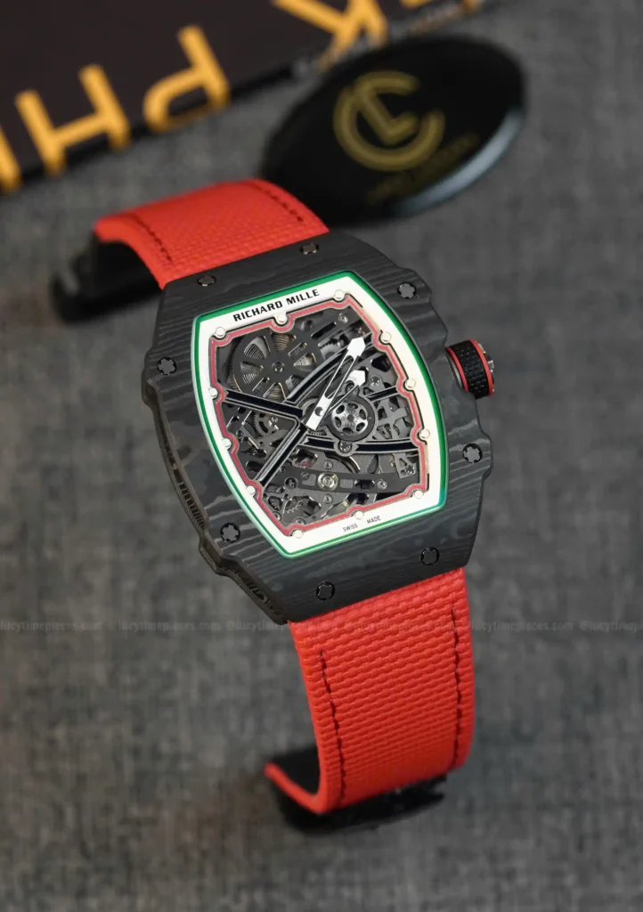 Super Clone Richard Mille RM 67-02 Richard Mille Italy Black Carbon TPT Italy — dial close-up