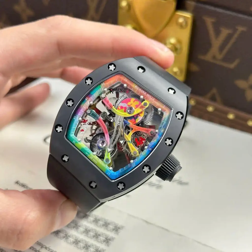 Super Clone Richard Mille RM 68-01 Richard Mille Tourbillon Cyril Kongo Ceramic Black – — bracelet detail