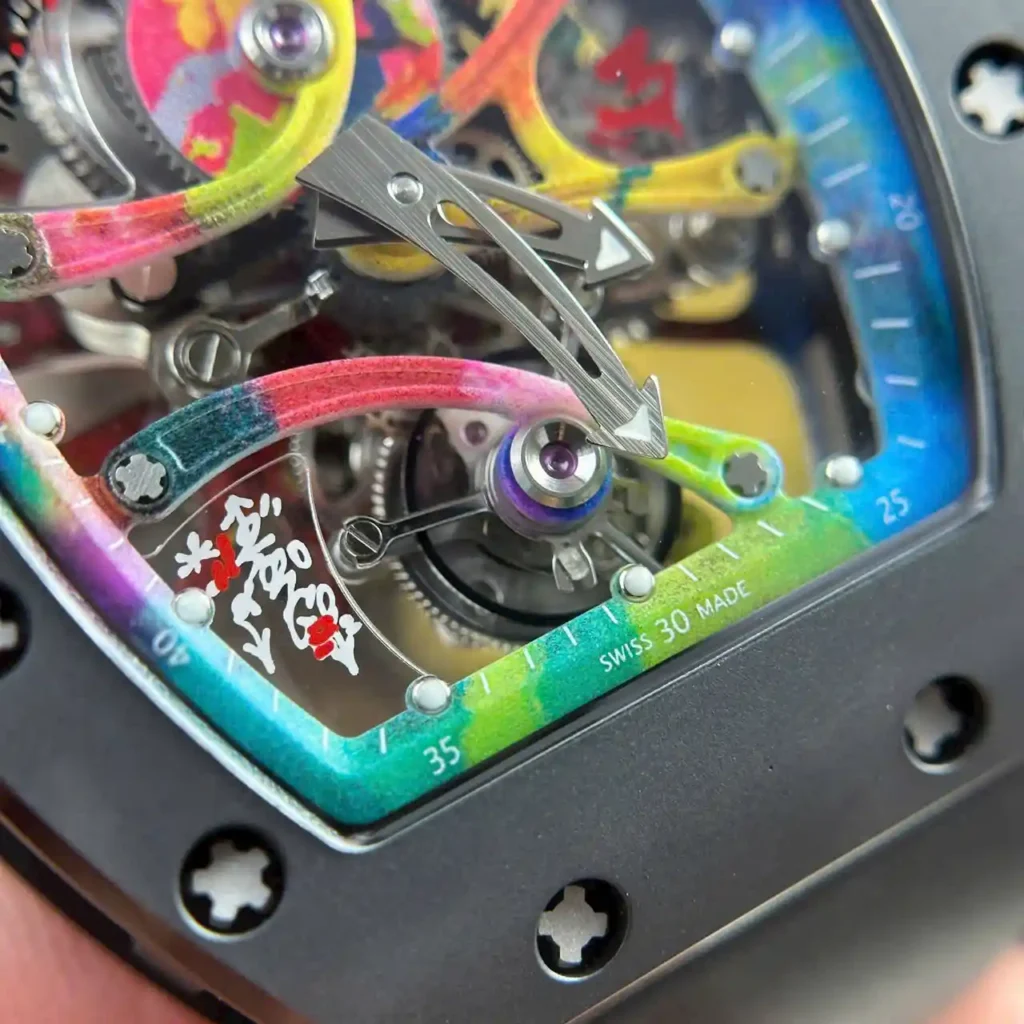 Super Clone Richard Mille RM 68-01 Richard Mille Tourbillon Cyril Kongo Ceramic Black – — on leather display