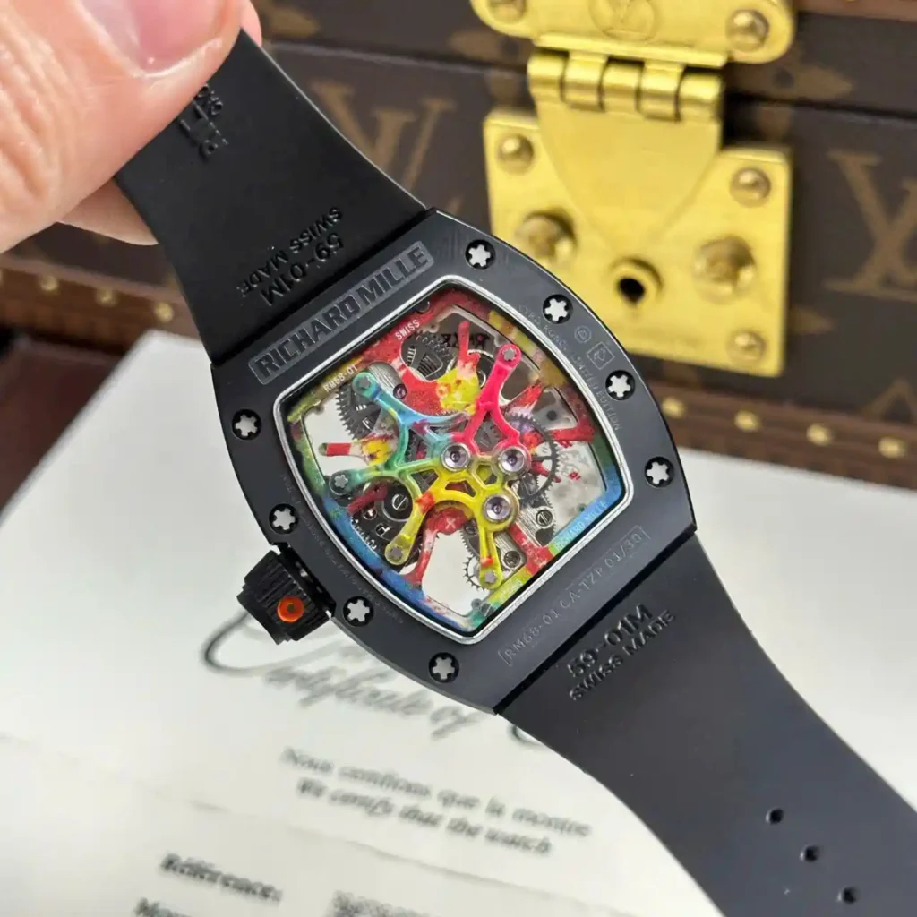 Super Clone Richard Mille RM 68-01 Richard Mille Tourbillon Cyril Kongo Ceramic Black – — view 9