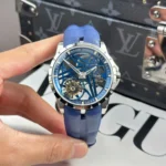Super Clone Roger Dubuis Excalibur Double Tourbillon Cobalt RDDBEX1109 – — dial close-up