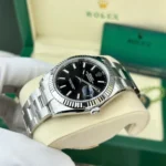 Super Clone Rolex Datejust Black Dial 126334-0017 41 mm — case and bezel