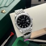 Super Clone Rolex Datejust Black Dial 126334-0018 41 mm — dial close-up