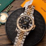 Super Clone Rolex Datejust Black Diamond Dial 126231-0019 36 mm — dial close-up