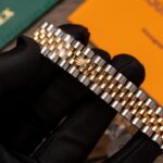 Super Clone Rolex Datejust Black Diamond Dial 126231-0019 36 mm — on leather display