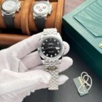 Super Clone Rolex Datejust Black Diamond Dial 126334-0012 41 mm — dial close-up