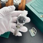 Super Clone Rolex Datejust Black Diamond Dial 126334-0012 41 mm — side profile