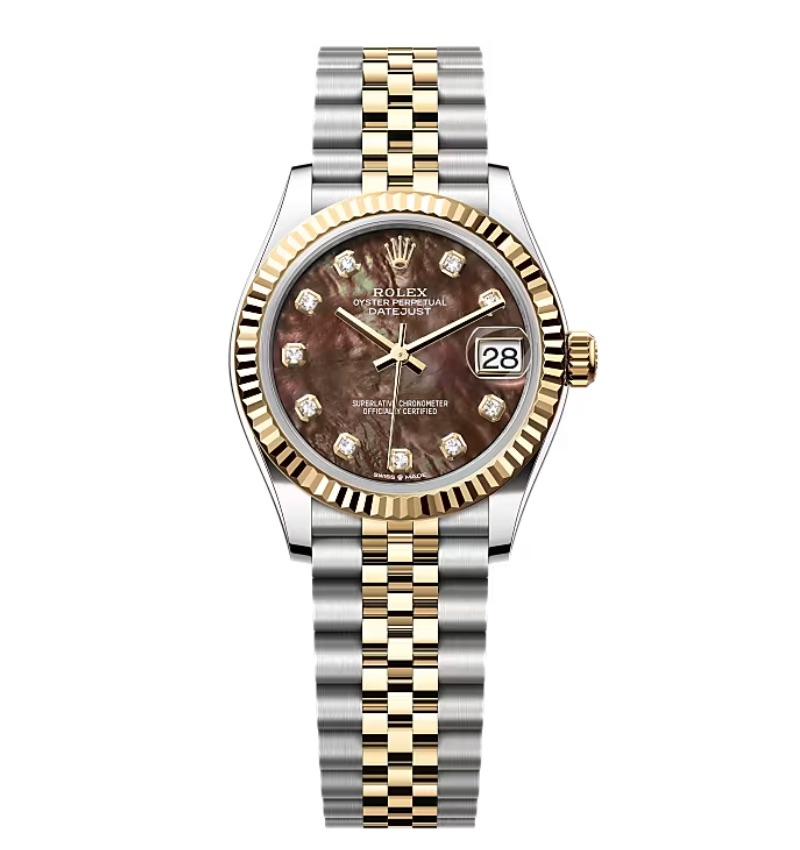 Super Clone Rolex Datejust Black Mother of Pearl Diamond Dial 278273-0024 31 mm