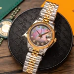 Super Clone Rolex Datejust Black Mother of Pearl Diamond Dial 278273-0024 31 mm — case and bezel