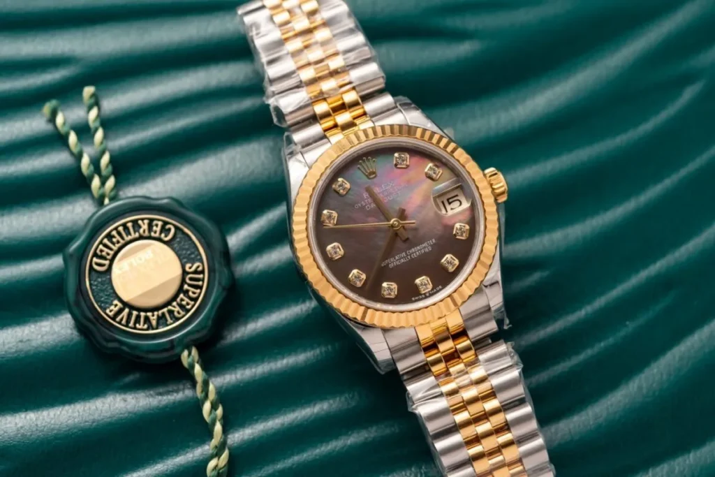 Super Clone Rolex Datejust Black Mother of Pearl Diamond Dial 278273-0024 31 mm — bracelet detail