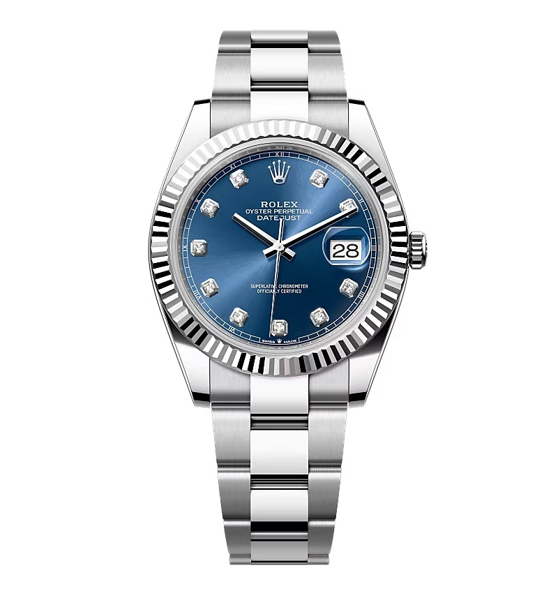 Super Clone Rolex Datejust Bright Blue Diamond Dial 126334-0015 41 mm