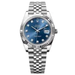 Super Clone Rolex Datejust Bright Blue Diamond Dial 126334-0016 41 mm