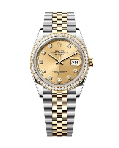 Super Clone Rolex Datejust Champagne Diamond Dial 126283RBR-0003 36 mm