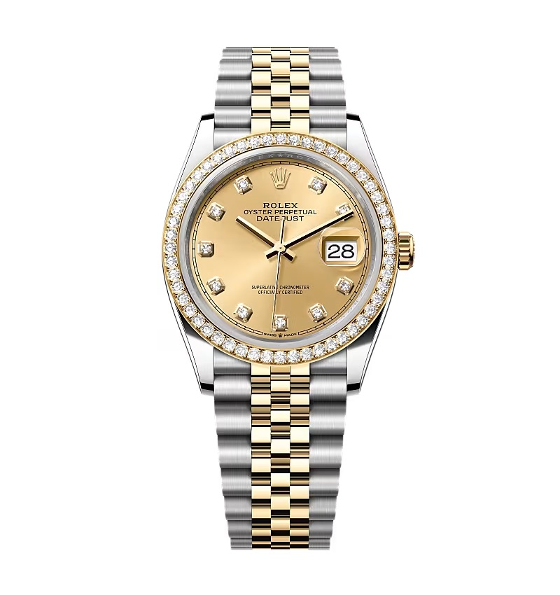 Super Clone Rolex Datejust Champagne Diamond Dial 126283RBR-0003 36 mm