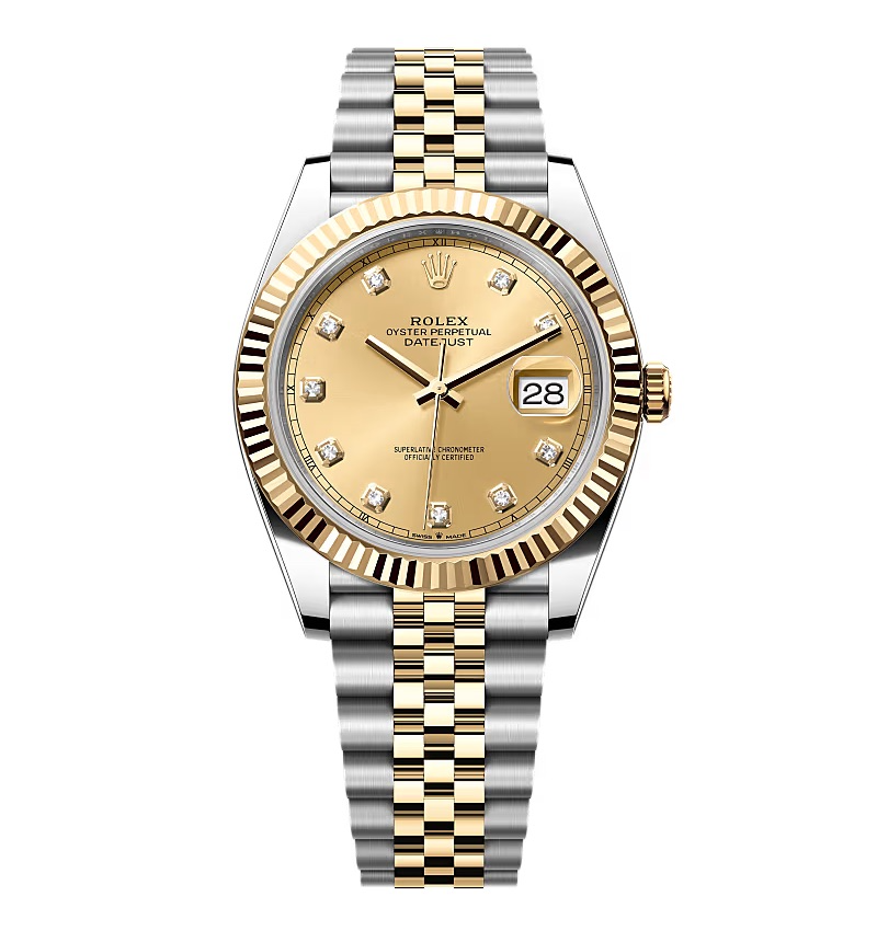 Super Clone Rolex Datejust Champagne Diamond Dial 126333-0012 41 mm