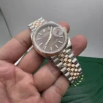 Super Clone Rolex Datejust Chocolate Dial 126231 Jubilee 36 mm — dial close-up