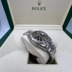 Super Clone Rolex Datejust Chocolate Dial 126231 Jubilee 36 mm — case and bezel