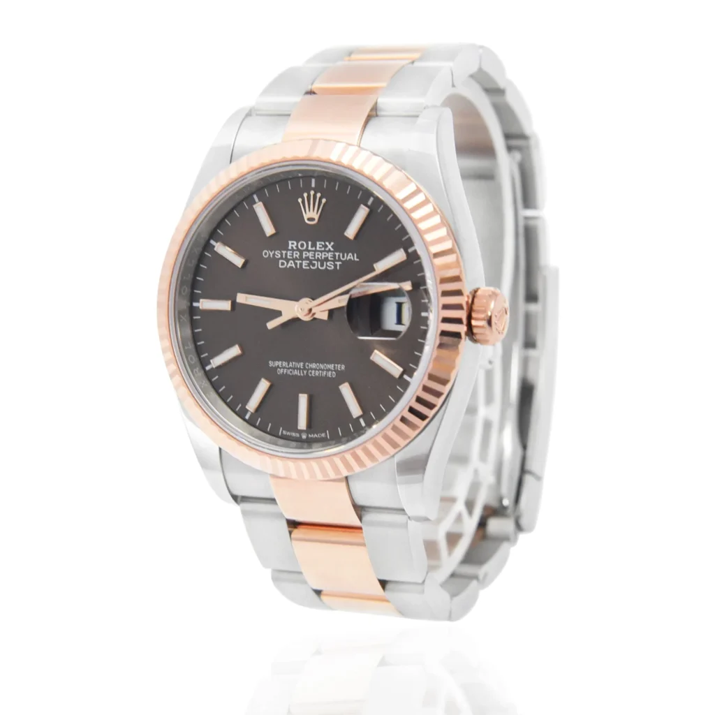Super Clone Rolex Datejust Chocolate Dial 126231 Oyster 36 mm — dial close-up
