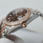 Super Clone Rolex Datejust Chocolate Dial 126281RBR Jubilee 36 mm — case and bezel