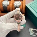 Super Clone Rolex Datejust Chocolate Dial 126331 Jubilee 41 mm — dial close-up
