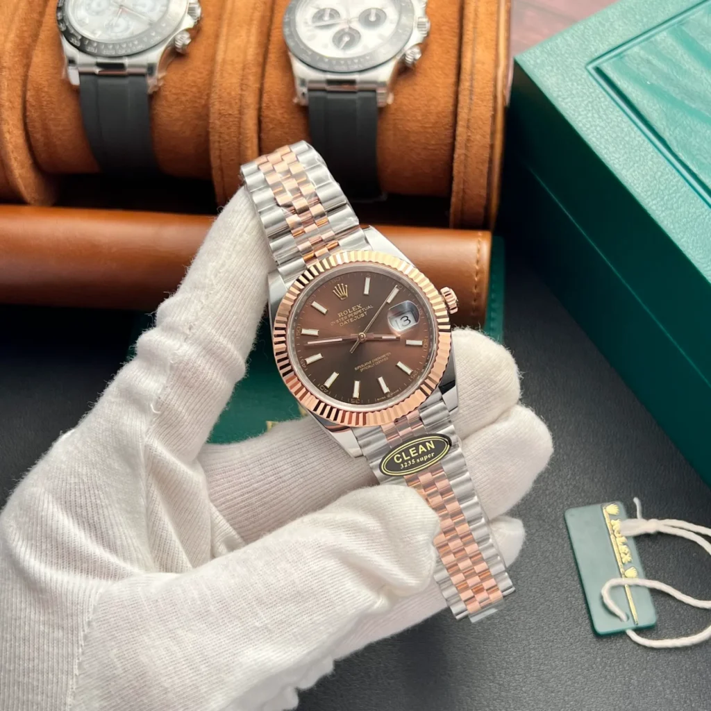 Super Clone Rolex Datejust Chocolate Dial 126331 Jubilee 41 mm — case and bezel