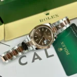 Super Clone Rolex Datejust Chocolate Dial 126331 Oyster 41 mm — dial close-up