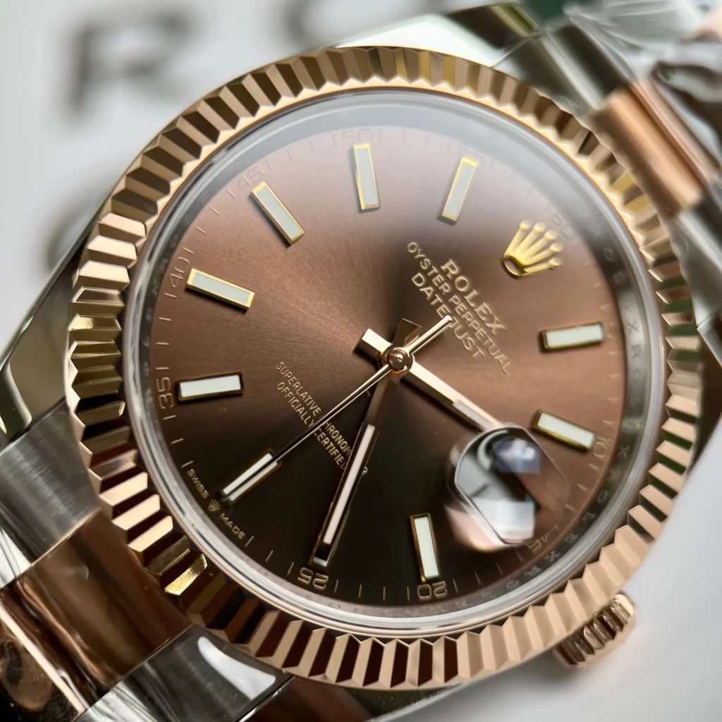 Super Clone Rolex Datejust Chocolate Dial 126331 Oyster 41 mm — clasp and links