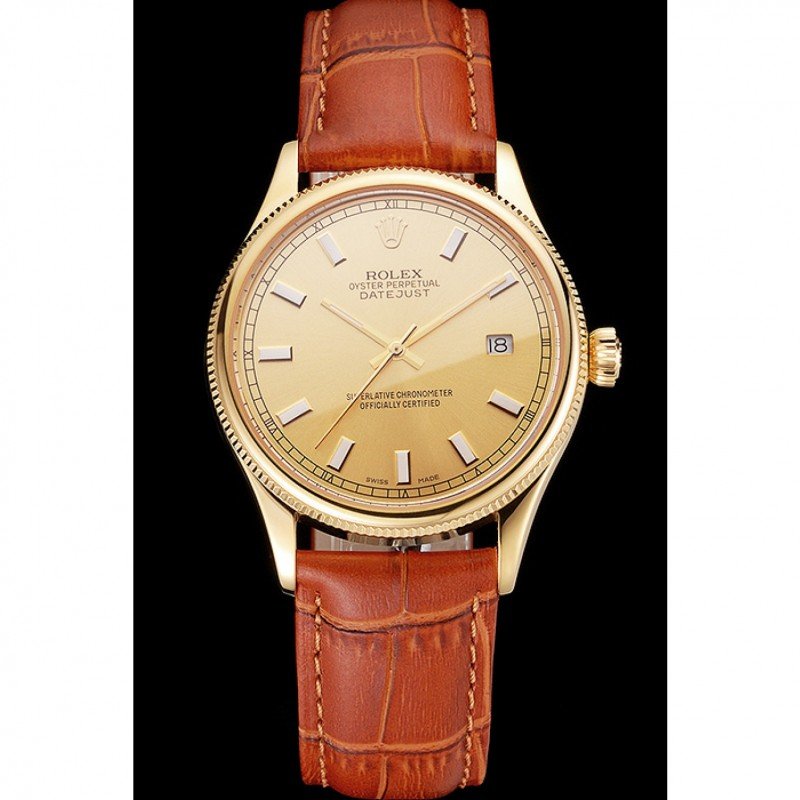Super Clone Rolex Datejust Gold Dial REP016818 38 mm — dial close-up