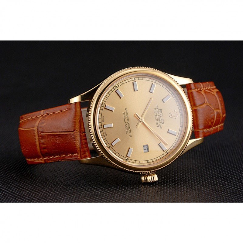 Super Clone Rolex Datejust Gold Dial REP016818 38 mm — side profile